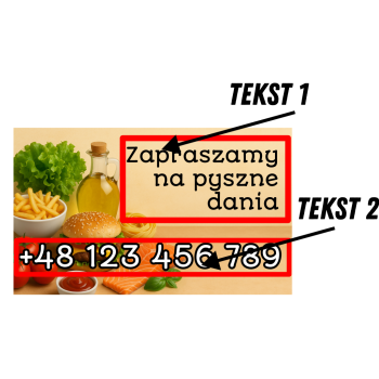 Baner reklamowy dla gastronomii 100x60 cm z grafiką jedzenia