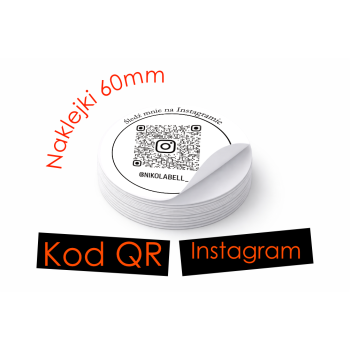 Naklejki z kodem QR Instagram 60 mm – 100 szt okrągłych naklejek reklamowych
