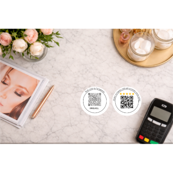 Naklejka z kodem QR na Instagram, Google i stronę internetową – okrągła 80 mm