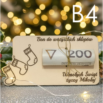Drewniany bon prezentowy na Święta – elegancki i personalizowany upominek