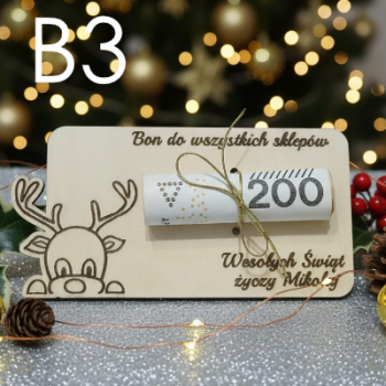 Drewniany bon prezentowy na Święta – elegancki i personalizowany upominek