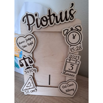 Personalizowana drewniana ramka na zdjęcie