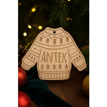 Drewniana bombka wzór 4